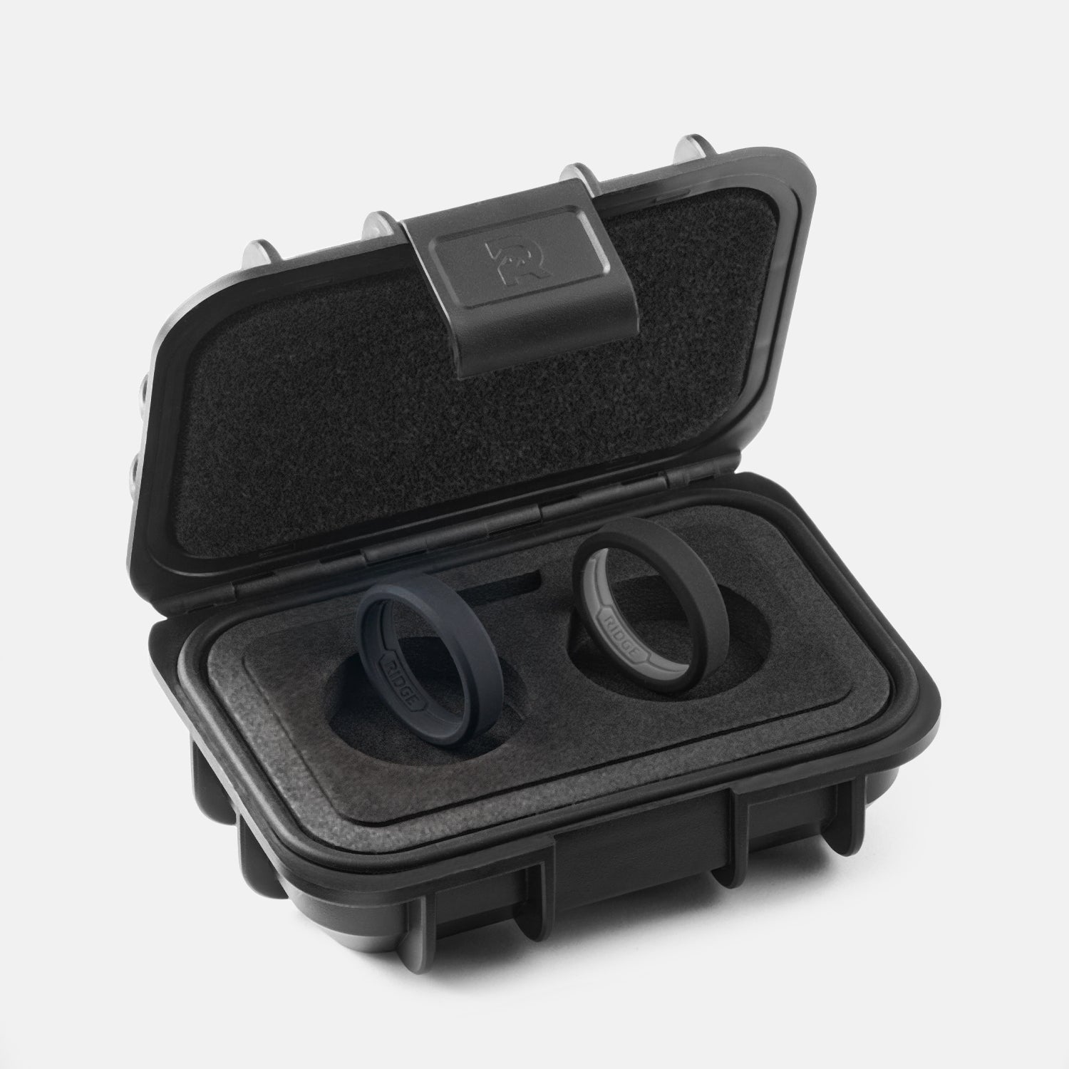 Ridge siliconen ringenset van 6 mm - koningszwart