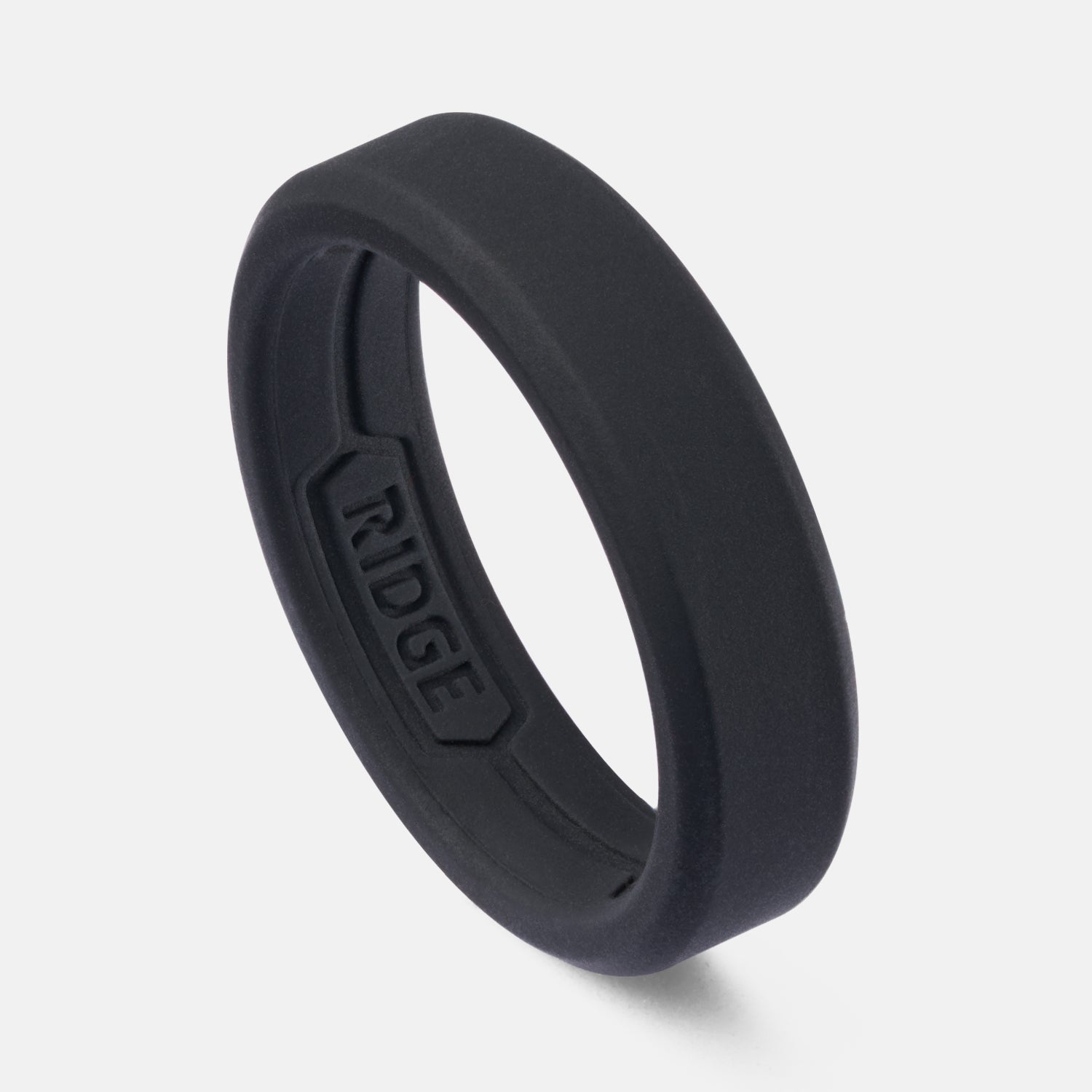 Ridge siliconen ringenset van 6 mm - koningszwart