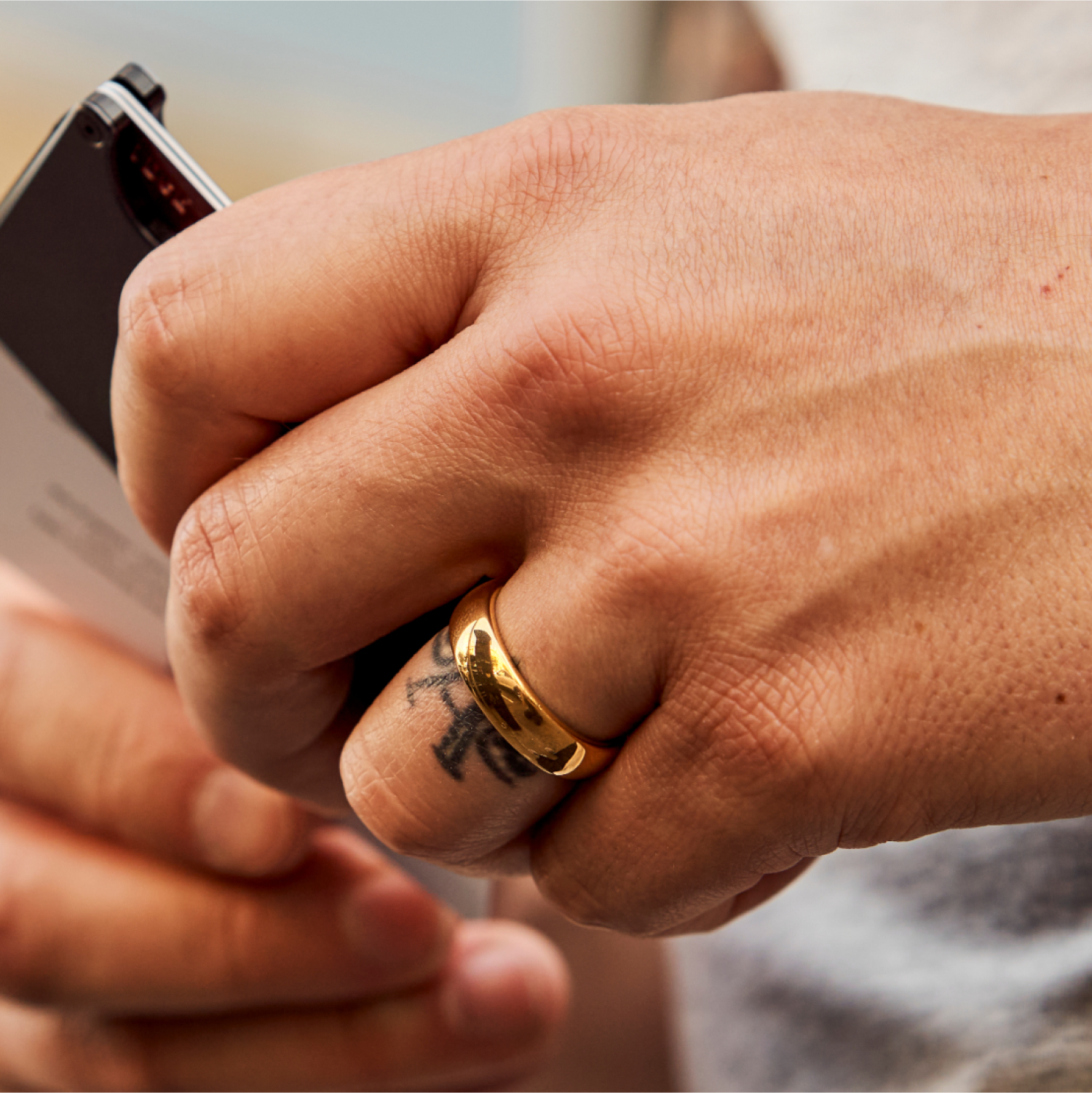 Ridge 6mm Rounded Ring Set - 24K Gold